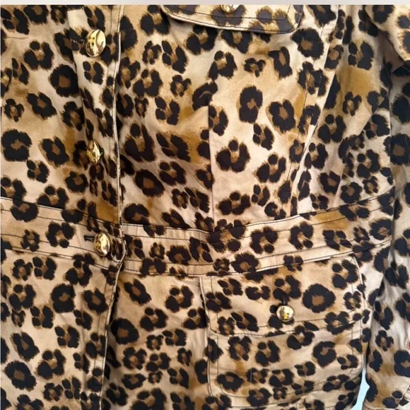 Charter Club Brown Leopard Print Utility Jacket - Picture 4 of 5